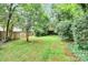 Large grassy backyard surrounded by mature trees and landscaping providing a private outdoor space at 1809 Jameston Dr, Charlotte, NC 28209