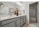 Modern bathroom with double vanity, stylish decor, and a walk-in shower at 3119 Beacon Heights Rd, Indian Land, SC 29707