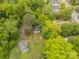Scenic aerial view showcases the property nestled among mature trees and neighboring houses at 315 Rivers St, Rock Hill, SC 29730