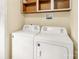 Laundry room with washer, dryer, and storage cabinets above at 315 Rivers St, Rock Hill, SC 29730