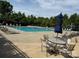 Inviting community pool with lounge seating and shaded tables, perfect for relaxation and socializing at 410 Deer Brush Ln, Waxhaw, NC 28173