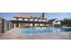 Luxury community pool with ample seating and sun loungers perfect for relaxing at 4134 Eastover Glen Rd # 0319, Charlotte, NC 28269