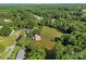 Scenic aerial shot of the property, set amidst lush greenery and serene surroundings at 425 Troutman Rd, Rockwell, NC 28138