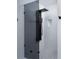 Modern shower with a sleek glass enclosure and contemporary fixtures at 4500 Ridgeley Dr, Charlotte, NC 28208