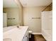 Bathroom features a vanity with double sinks and a bathtub/shower combo with vinyl flooring at 664 Cape Fear St, Fort Mill, SC 29715