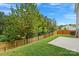 This backyard boasts a newly installed fence, offering privacy and security for outdoor activities at 687 Cape Fear St, Fort Mill, SC 29715