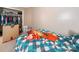 This bedroom has a bed and closet for storage at 7977 Shady Oak Trl, Charlotte, NC 28210
