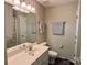 Well-maintained bathroom featuring a vanity, mirror, and a shower/tub combination, providing a functional and clean space at 1139 Drummond Ln, Matthews, NC 28104
