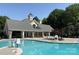 Community pool with blue water, lounge chairs and community clubhouse at 1139 Drummond Ln, Matthews, NC 28104