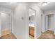 Bright hallway with views into bathroom and bedroom at 1177 Bannockburn Ave, Rock Hill, SC 29732