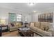 Inviting living room featuring hardwood floors, modern decor, large windows and comfortable seating at 1177 Bannockburn Ave, Rock Hill, SC 29732