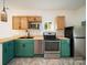 Modern kitchen with stainless steel appliances, and wooden cabinets, combining style and functionality at 123 Oak St, Chester, SC 29706