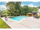 Large backyard with a in-ground pool, gazebo, and plenty of space for outdoor activities at 143 Heywatchis Dr, Mooresville, NC 28115