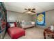 Unique bedroom featuring colorful tapestries and eclectic furnishings at 161 Crystal Bay Dr, Mooresville, NC 28115