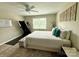 Bedroom featuring a ceiling fan, light-colored walls, and light-colored flooring and a treadmill at 1928 Londonberry Dr, Rock Hill, SC 29730