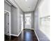 Inviting entryway with dark hardwood floors and a bright, modern front door at 2001 Laurel Village Cir, Belmont, NC 28012
