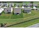 Aerial view of a community featuring houses with well-maintained lawns and fenced properties at 2048 Turnsberry Dr, Monroe, NC 28112