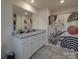 Bathroom featuring granite countertops and a stylish shower curtain at 3322 Brighton Dr, Gastonia, NC 28052