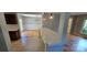 Modern kitchen featuring a breakfast bar with pendant lighting and seamless flow into the dining area at 401 Pamela St, Gastonia, NC 28054