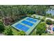 Aerial view showcasing tennis courts, basketball court, and surrounding greenery at 4028 Woodsmill Rd, Fort Mill, SC 29707
