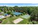 Aerial view showcasing community recreational amenities, including tennis and volleyball courts at 4028 Woodsmill Rd, Fort Mill, SC 29707