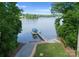Breathtaking lake view with a private dock and covered boat slip for serene waterfront living at 434 Breezewood Dr, Belmont, NC 28012