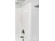 Minimalist shower with modern fixtures and clean white surround at 6121 Dane Dr, Dallas, NC 28034