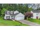 Beautiful home with light gray siding, a well-manicured lawn, and charming curb appeal at 8302 Holbrook Square Ct, Charlotte, NC 28216