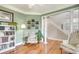 Comfortable living room offering hardwood floors, and staircase access to upper level at 916 Cadogan Ct, Fort Mill, SC 29708