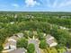 An aerial view of a well-maintained neighborhood and surrounding wooded area at 1006 Washburn Ct, Monroe, NC 28110