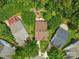 Aerial view of the neighborhood with tree-lined streets and well-maintained homes at 1006 Washburn Ct, Monroe, NC 28110