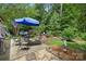 Backyard featuring patio with dining set, seating, and grill area at 1006 Washburn Ct, Monroe, NC 28110