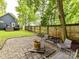 Backyard featuring patio, manicured lawn, and privacy fence at 1605 Allen St, Charlotte, NC 28205
