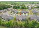 Aerial view of townhomes with well-manicured lawns and community amenities at 348 Zocalo Dr, Gastonia, NC 28056