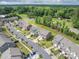 Overhead view of a residential area highlights neighborhood charm and convenient location at 348 Zocalo Dr, Gastonia, NC 28056