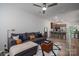 Open-concept living room with comfortable sofa and seamless flow to the kitchen at 348 Zocalo Dr, Gastonia, NC 28056