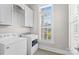 Efficient laundry room with modern washer and dryer, featuring ample natural light from the window at 376 Delburg St, Davidson, NC 28036