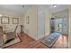 Inviting foyer featuring hardwood floors, a hall closet, and an open view of the front door at 422 Drake Ln, Salisbury, NC 28146