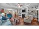 Spacious living room featuring a fireplace, built-in shelves, and elegant furnishings at 422 Drake Ln, Salisbury, NC 28146