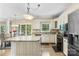 Bright kitchen with white cabinets, granite countertops, stainless appliances, and access to the backyard through french doors at 4846 Deer Cross Trl, Charlotte, NC 28269