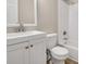 Bathroom featuring tiled shower, modern fixtures, and a vanity with storage at 5715 Coulee Pl, Charlotte, NC 28217