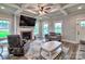Cozy living room featuring a fireplace, coffered ceilings, and comfortable seating at 6650 Highway 341 Hwy, Kershaw, SC 29067