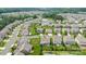 This aerial shows a well maintained neighborhood with manicured lawns and mature trees at 7016 Bareland Rd, Fort Mill, SC 29707