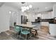 Spacious eat-in kitchen with an island, stainless appliances, white cabinets, and modern pendant lighting at 7166 Dove Field Ln, Fort Mill, SC 29707