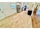 Well-lit kitchen featuring stainless appliances, subway tile backsplash, and updated cabinets at 820 Kerley Ct, Statesville, NC 28677