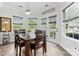 Charming breakfast nook with wood flooring, modern light fixture, and access to the outdoors at 1016 Spanish Moss Rd, Indian Trail, NC 28079