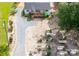 Aerial view of a property with a garden featuring a variety of herbs, fruits, and vegetables at 10743 Ola Dr, Indian Land, SC 29707