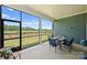 Screened-in patio with outdoor dining set and great views of the landscaped backyard at 1133 Idyllic Ln, Waxhaw, NC 28173