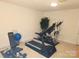 Spacious home gym with treadmill, elliptical, weights, and a large exercise ball at 1253 Iverleigh Trl, Charlotte, NC 28270