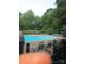 Community pool with lounge chairs and umbrellas, surrounded by lush green trees and landscaping at 1253 Iverleigh Trl, Charlotte, NC 28270